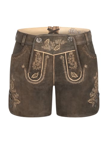 Nübler Lederhose Hotpant Meera in Mocca