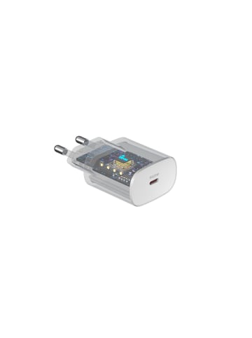 COFI 1453 Wandladegerät Smart PD 25W 1x USB-C weiß + Kabel USB-C in Schwarz