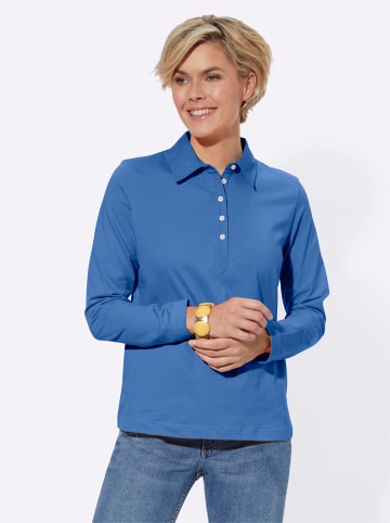 WITT WEIDEN Langarm-Poloshirt in blau
