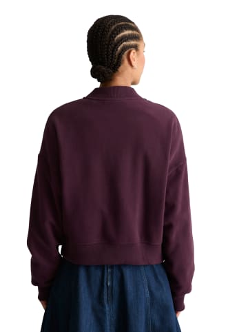 Marc O'Polo DENIM Sweat-College-Jacke cropped in Mahagony Jam