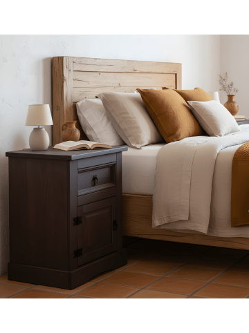 ebuy24 Nachttisch New Mexico Schwarz 53 x 38 cm