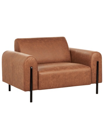 Beliani Sessel ASKIM in Braun/Schwarz - (W) 123 x (H) 79 x (L) 95 cm