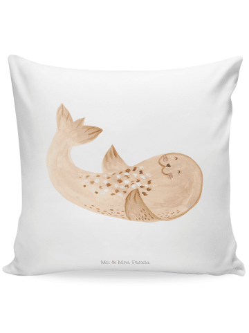 Mr. & Mrs. Panda Sofa Kissen Robbe Liegen ohne Spruch in Weiß