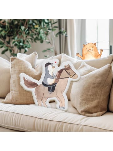 Mr. & Mrs. Panda Zierkissen Pferd Reiten ohne Spruch in Weiß