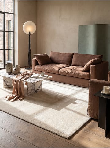KADIMA DESIGN Hochflorteppich Uni Antirutsch weich wohnlich Wohnzimmer Schlafzimmer in Beige
