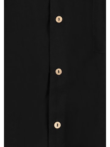 Urban Surface Kurzarm Hemd mit Brusttasche und Canvas Material in Schwarz