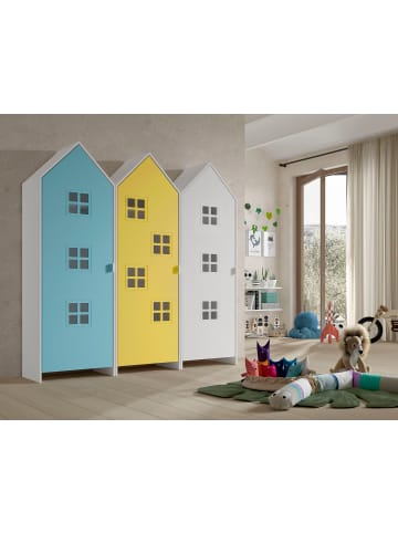 58 aufm Kessel REGALSCHRANK Set Kania 173x37x171 MDF Weiß /Bunt