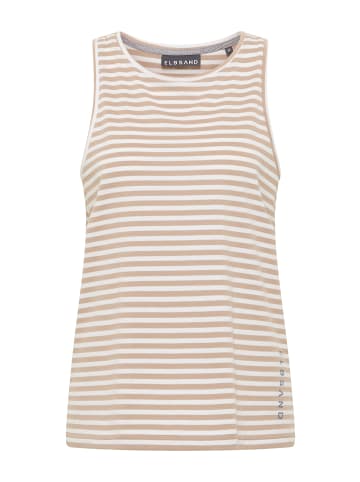 ELBSAND Top  in Camel + Bright White STRIPE