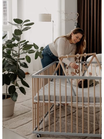 Sämann Sämann Laufgitter mit Lattenrost & Matratze SleepPlus - grau/natur - Premium
