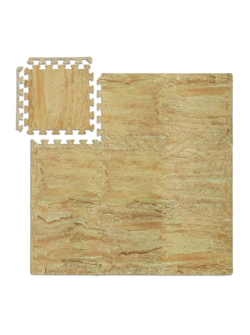 relaxdays 9er-Set: Bodenschutzmatte in Beige