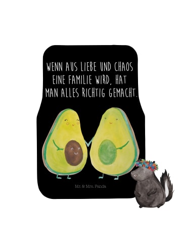 Mr. & Mrs. Panda Auto-Fußmatte Avocado Pärchen mit Spruch in Schwarz