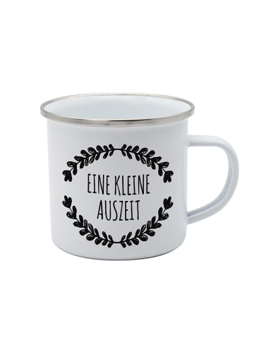 Geda Labels Tasse Kleine Auszeit Emaille in Weiß - 350ml