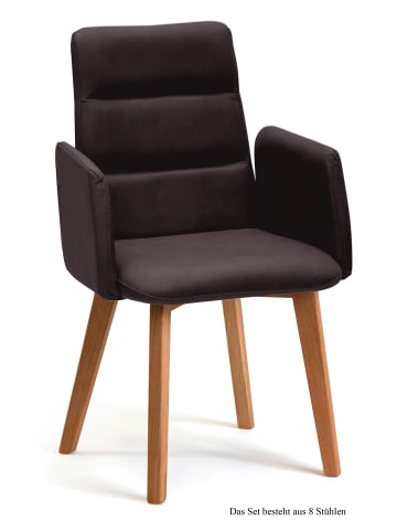 58 aufm Kessel ARMLEHNSTUHL (8er-Set) Darelle 52x92x60 Eiche geölt/Espresso