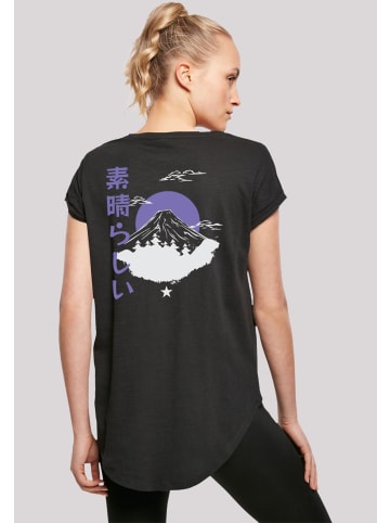 F4NT4STIC Long Cut T-Shirt Mount Fuji in schwarz