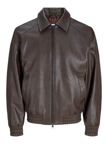 Jack & Jones Kunstlederjacke in Chocolate Brown