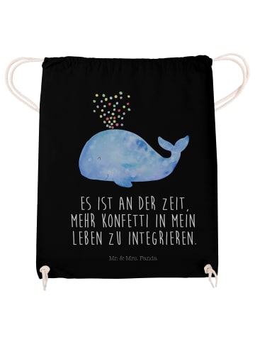Mr. & Mrs. Panda Baumwolltasche Wal Konfetti mit Spruch in Schwarz