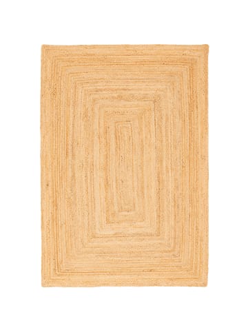 Pergamon Naturfaser Teppich Jute Salsa Bordüre in Beige