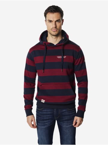 KOROSHI Baumwolle kapuze streifen-block kangaroo in blau