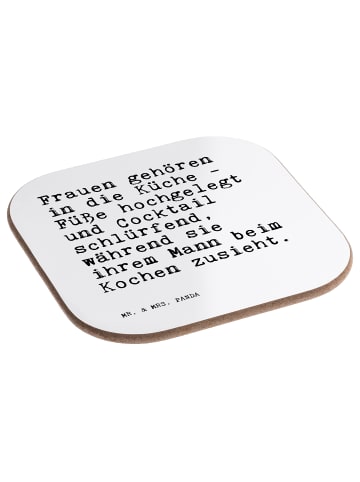 Mr. & Mrs. Panda Untersetzer für Gläser Frauen gehören in die...... in Weiß