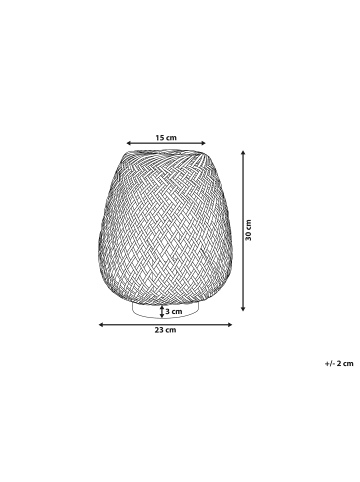 Beliani Tischleuchten BOMU in Braun/Schwarz - (W) 23 x (H) 30 x (L) 23 cm