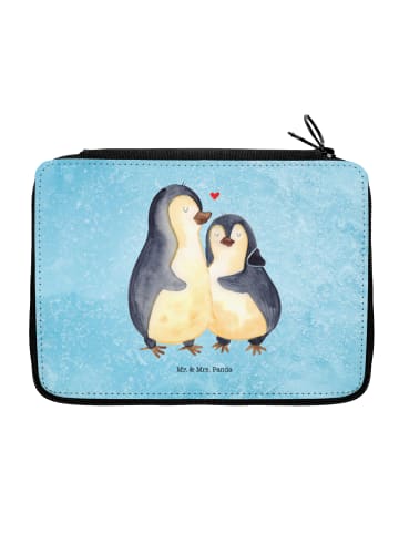 Mr. & Mrs. Panda Federtasche Pinguin umarmen ohne Spruch in Eisblau