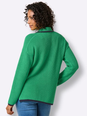 creation L Lyocell-Baumwoll-Pullover in grasgrün