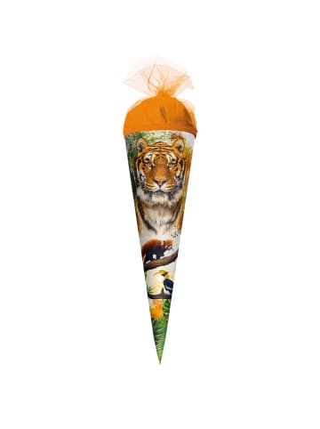 Schultüte klein 22 cm Tiger in Orange