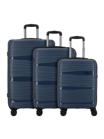 D&N Travel Line 4300 4 Rollen Kofferset 3-teilig in dunkelblau
