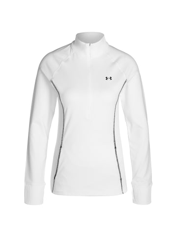 Under Armour Longsleeve Train Cold Weather 1/2 Zip in weiß / schwarz