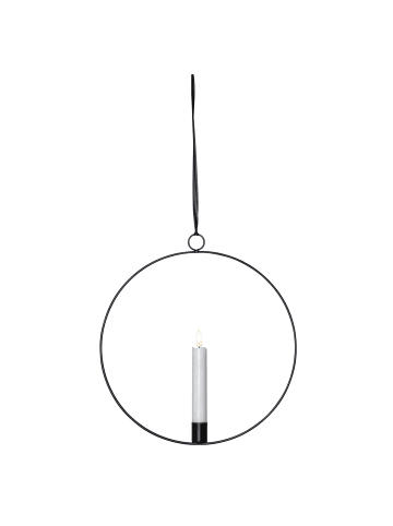 MARELIDA Dekoring mit LED Stabkerze zum Aufhängen Kerzenhalter D: 28,5cm in schwarz