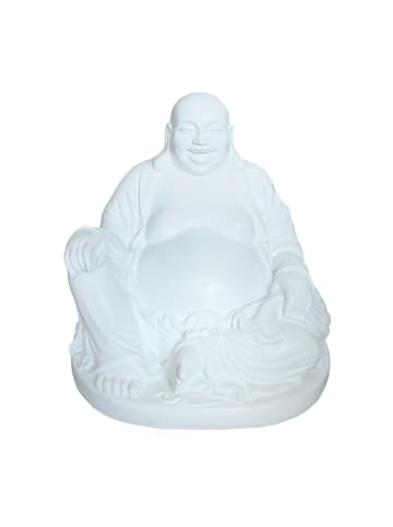 relaxdays Buddha Figur in Weiß - (H)45 cm