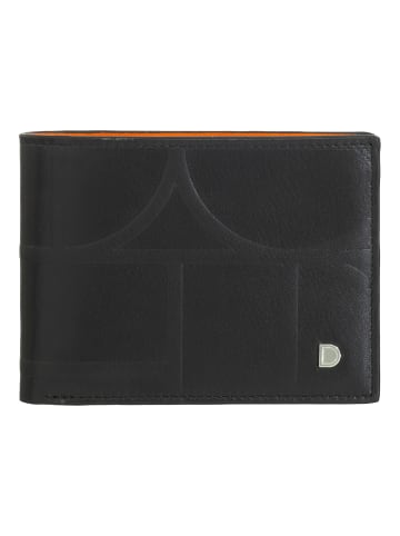 DuDu Up! Geldbörse RFID Schutz Leder 11 cm black-orange