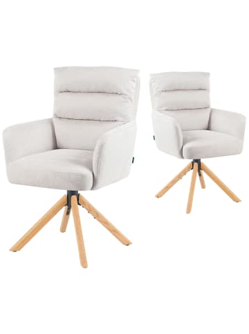 DUBI Möbel 2er-Set: Drehstuhl Mika-Jule in Creme - (B)59 x (H)94 x  (T)66 cm