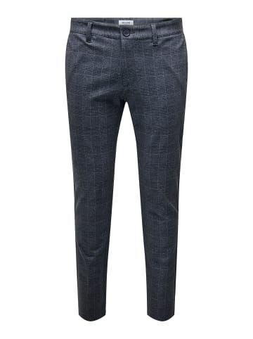 Only&Sons Stoffhose Karierte Stretch Chino Trousers ONSMARK in Blau