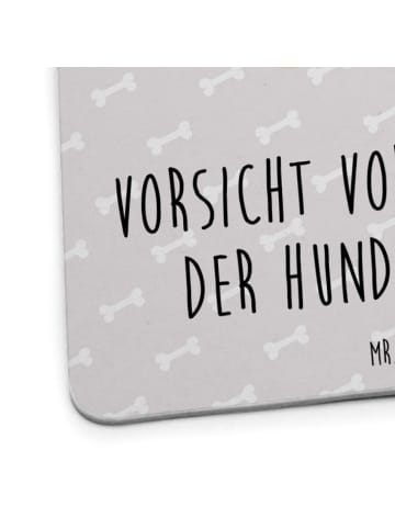 Mr. & Mrs. Panda Tischuntersetzer Hund Flauschig mit Spruch in Grau Pastell