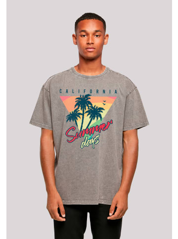 F4NT4STIC Oversize T-Shirt California Palmen Retro in Asphalt