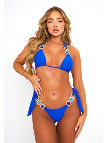 Moda Minx Bikini Hose Boujee seitlich gebunden in Blau