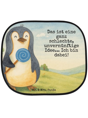 Mr. & Mrs. Panda Sonnenschutz Auto Pinguin Lolli Design mit Spruch in Weiß