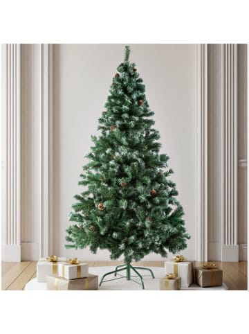 tectake Christbaum künstlich Tannenbaum 180 cm Kiefernzapfen Grün