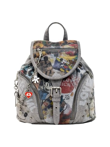 Desigual Rucksack 'Half Logo Denim Luena' in grau