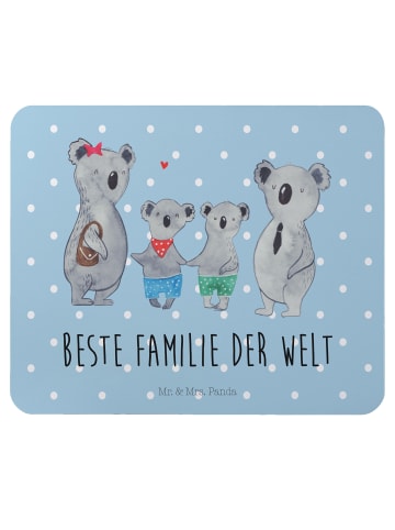 Mr. & Mrs. Panda Mauspad Koala Familie zwei mit Spruch in Blau Pastell