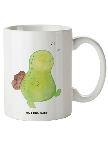 Mr. & Mrs. Panda XL Tasse Schildkröte Pfeifen ohne Spruch in Weiß