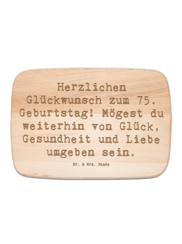 Mr. & Mrs. Panda Schneidbrett Spruch 75. Geburtstag mit Spruch in Transparent