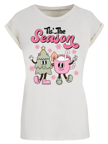 F4NT4STIC Extended Shoulder T-Shirt Tis The Season Tree Cocoa in Whitesand
