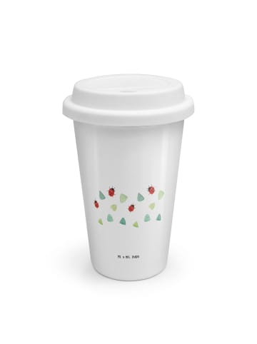 Mr. & Mrs. Panda Kaffeebecher To Go Marienkäfer Design ohne Spruch in Weiß