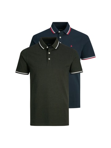Jack & Jones Poloshirt 2er Pack in Schwarz/Dunkelblau