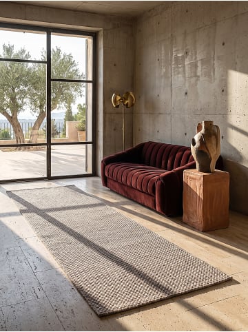 KADIMA DESIGN Flachwebteppich mit feiner Gewebestruktur und robustem Webrücken in Taupe