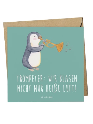 Mr. & Mrs. Panda Klappkarte Trompete Kunst mit Spruch in Meeresbrise