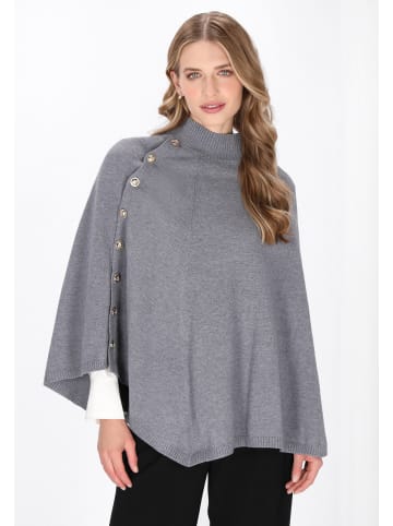 DreiMaster Women Poncho in grey melange