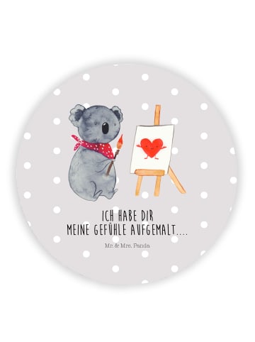Mr. & Mrs. Panda Rund Magnet Koala Künstler ohne Spruch in Grau Pastell